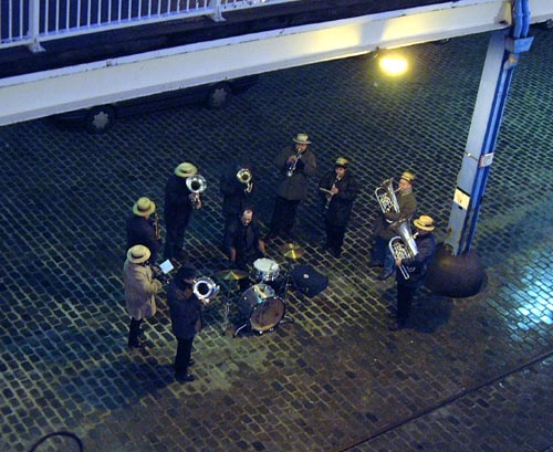 Antwerp - Band Playing as we Sailaway