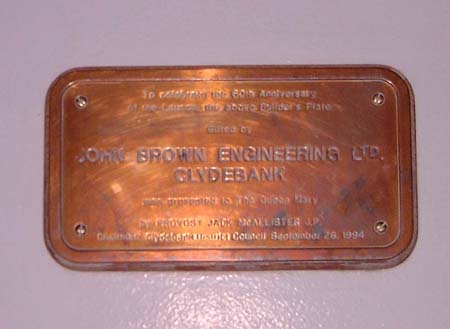 RMS Queen Mary - Around the Queen Mary Tour
Builder's plaque