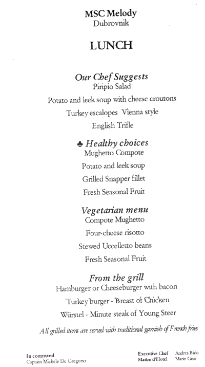 m/v Melody Menus
Dubrovnik - Bari 28 Jul 2003