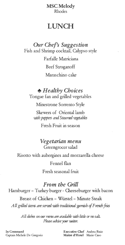 m/v Melody Menus
Rhodes 31 Jul 2003